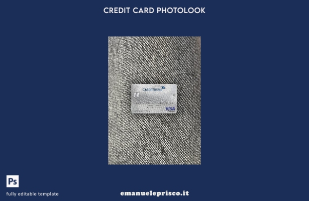 modello frontale photolook con carta platino per visto bancario svizzero Credit 